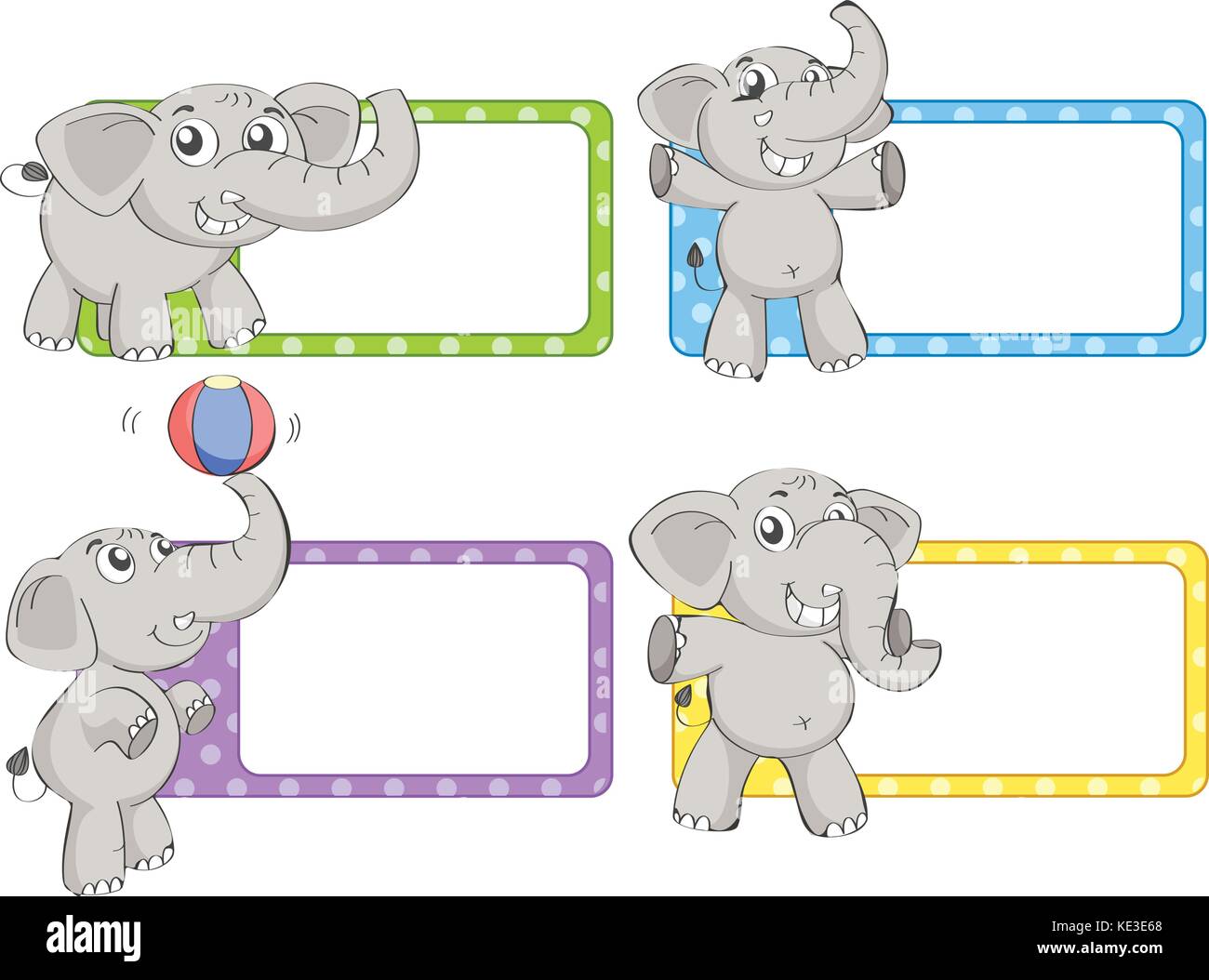 Label design with wild elephant illustration Stock Vector Image & Art ...
