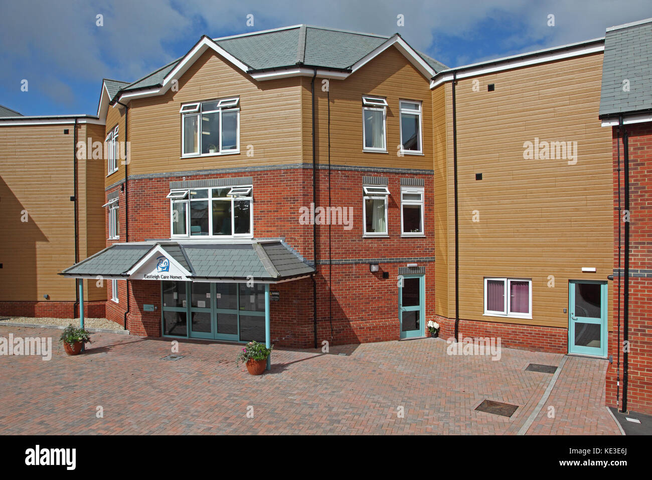 The exterior of a large, newly-built care home in South Molton, Devon, owned by Eastleigh Care Homes Stock Photo