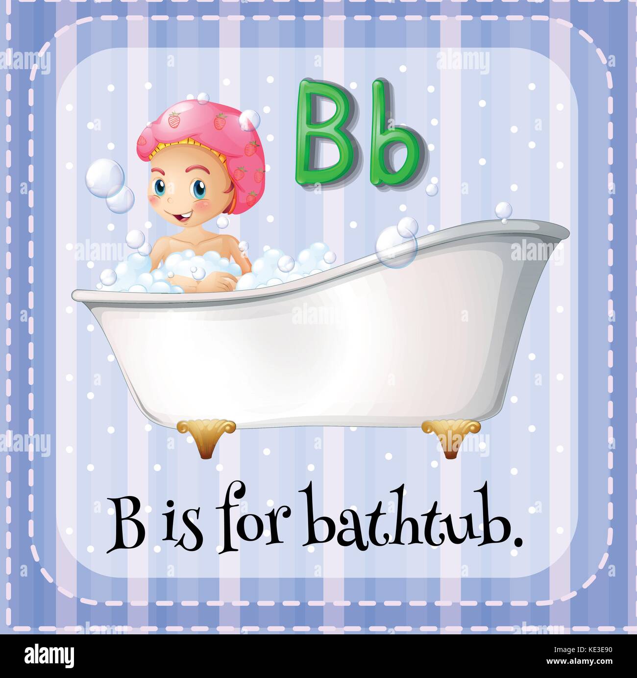 Flashcard letter B is for bathtub illustration Stock Vector Image & Art
