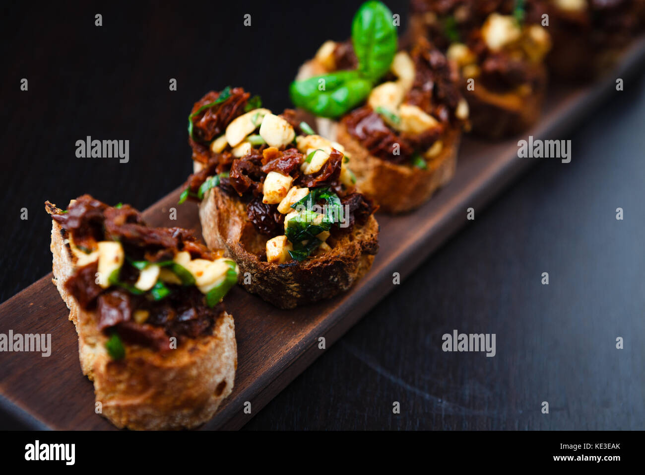 Bruschetta with sundried tomatoes Stock Photo Alamy