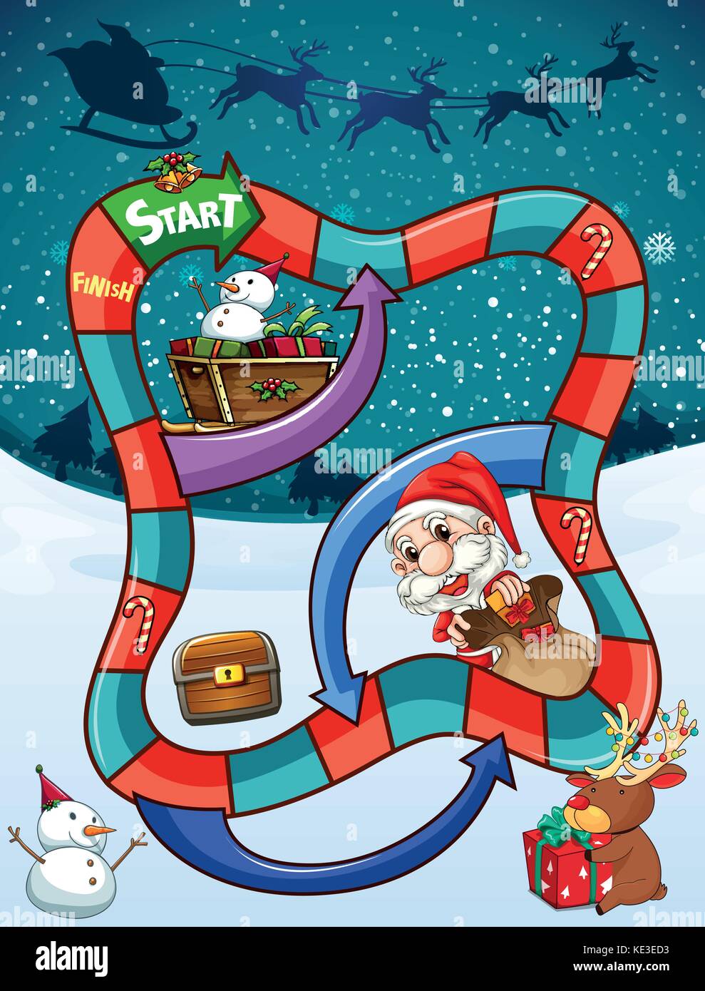 Game template with Santa and presents illustration Stock Vector Image ...