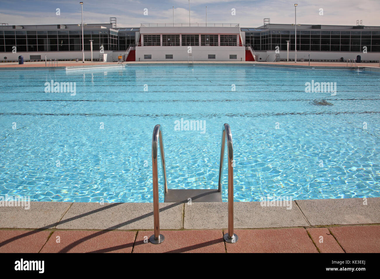 Newly refurbished outdoor swimming pool at Uxbridge Lido and sports