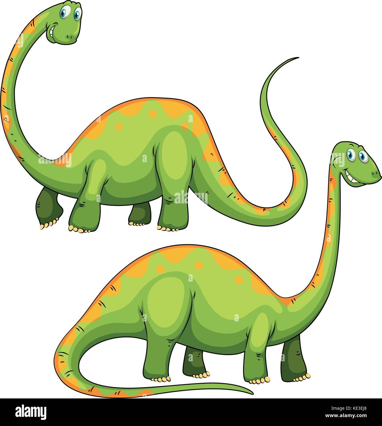 Two green dinosaurs smiling illustration Stock Vector Image & Art - Alamy