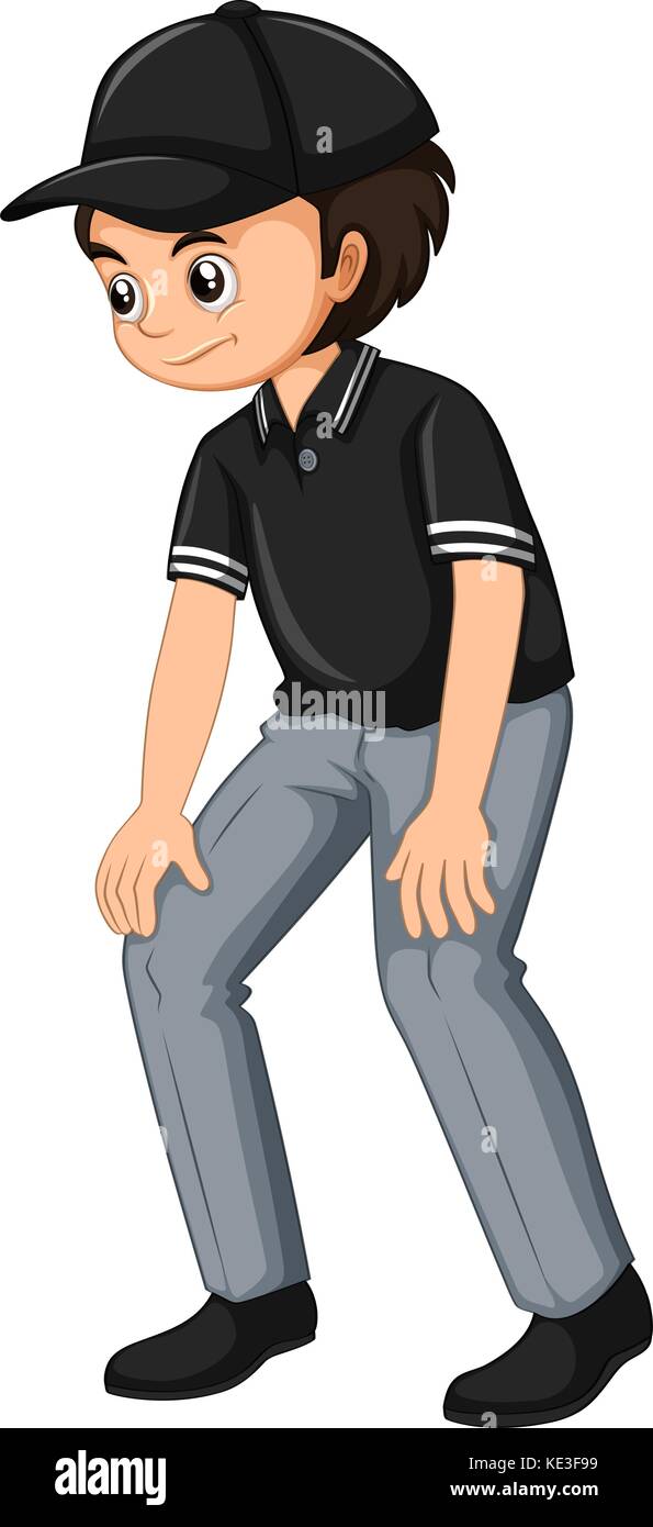 Umpire in black shirt illustration Stock Vector Image & Art Alamy