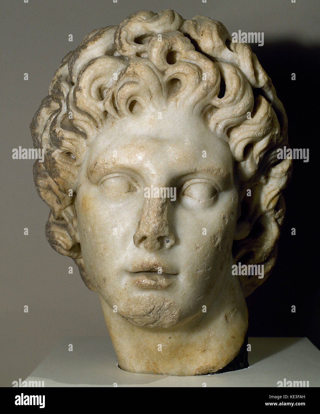 Alexander the Great king of Macedon (356-323 BC). Argead dynasty. 2nd century AD. Bust. Archeological Museum of Sevilla. Andalusia. Spain. Stock Photo