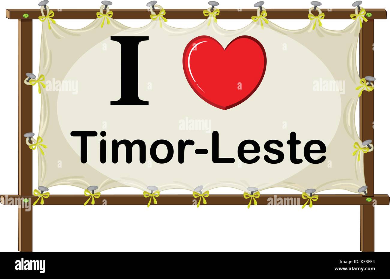 I love Timor Leste sign illustration Stock Vector