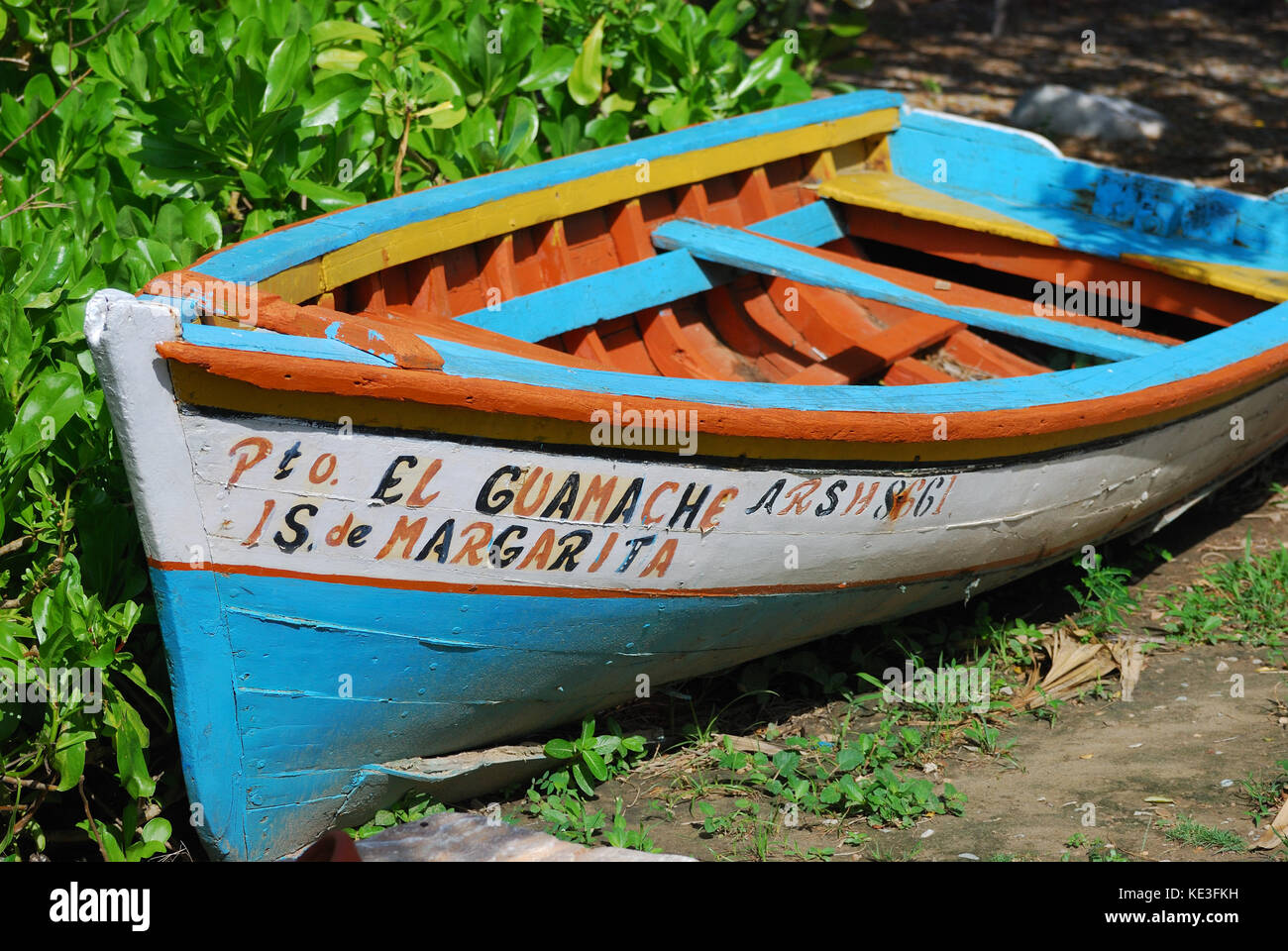 Boat on Margarita Island, Venezuela Stock Photo