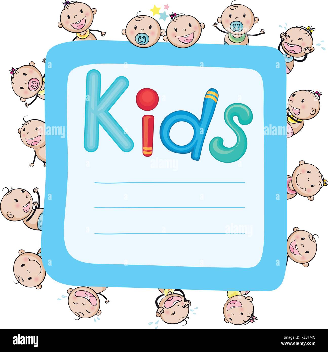 Paper design with baby boys and girls illustration Stock Vector Image ...