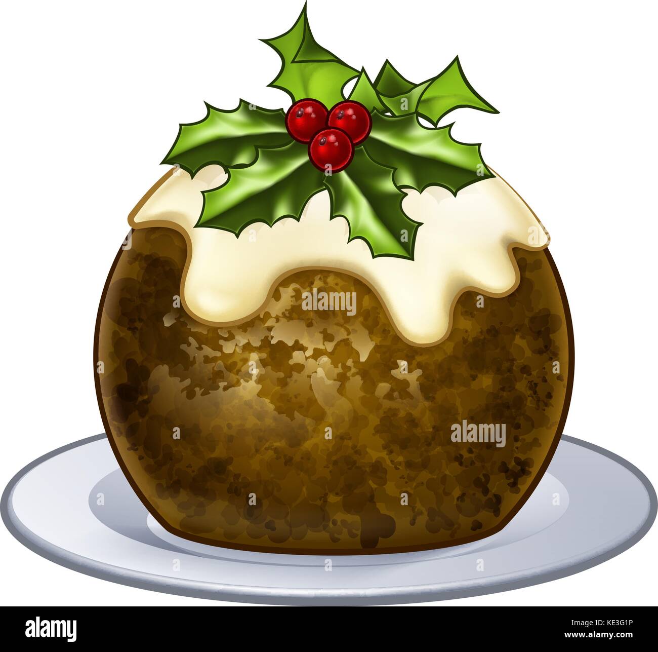Christmas Plum Pudding Cartoon Stock Vector