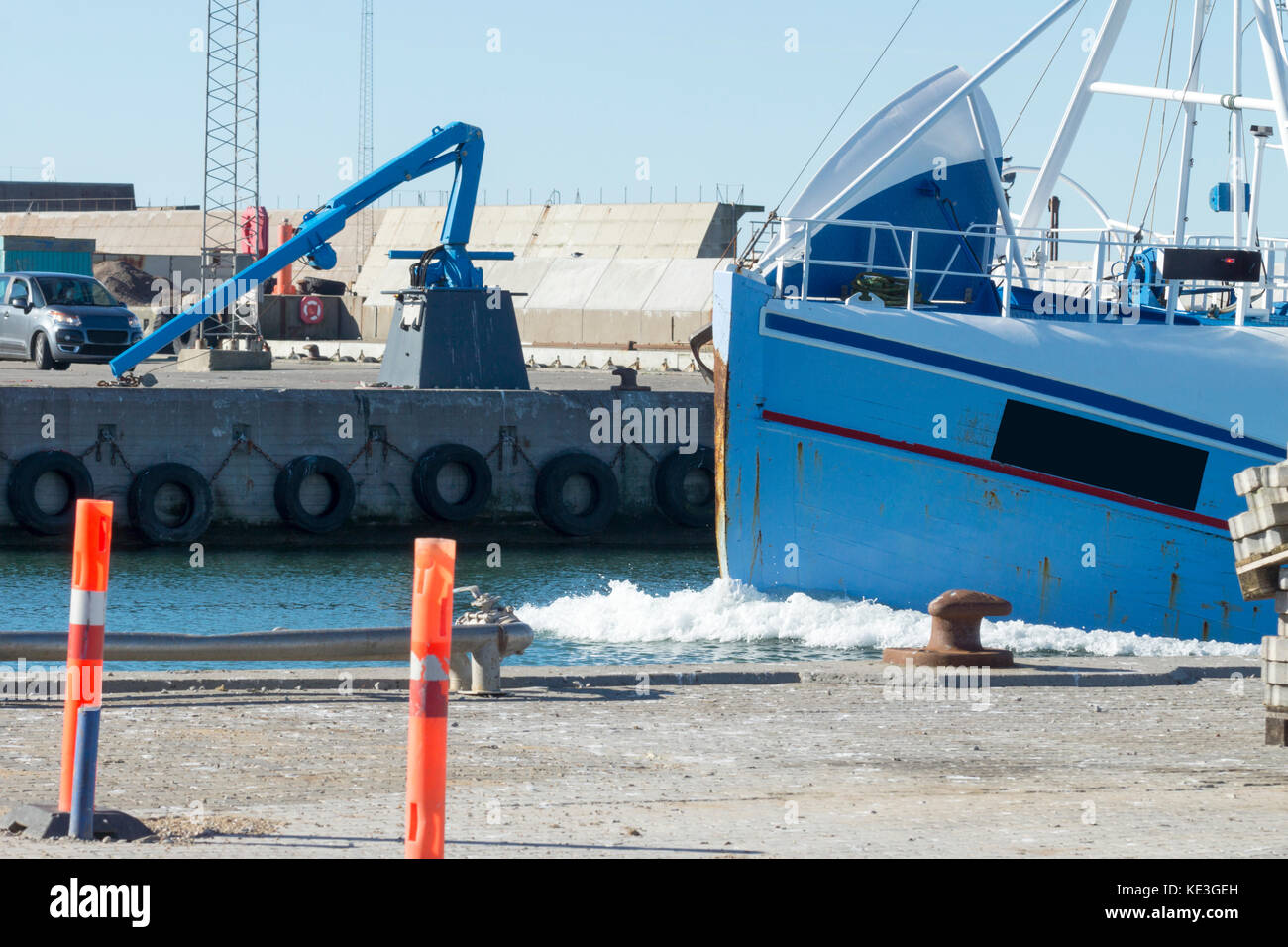 Fishing boat in Denmark Fishing boat in the harbor of Hanstholm Denmark