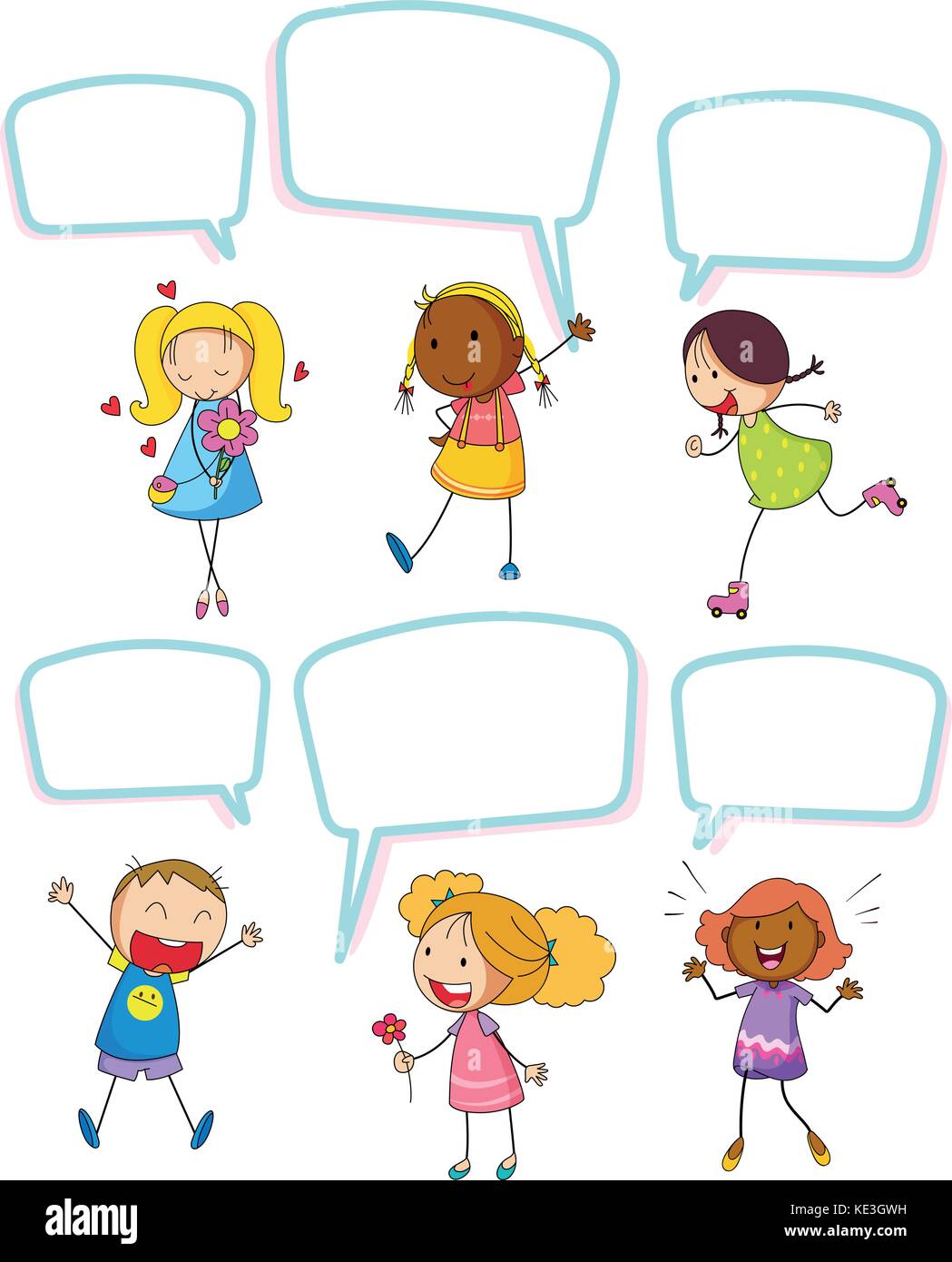 Children and speech bubbles illustration Stock Vector Image & Art - Alamy