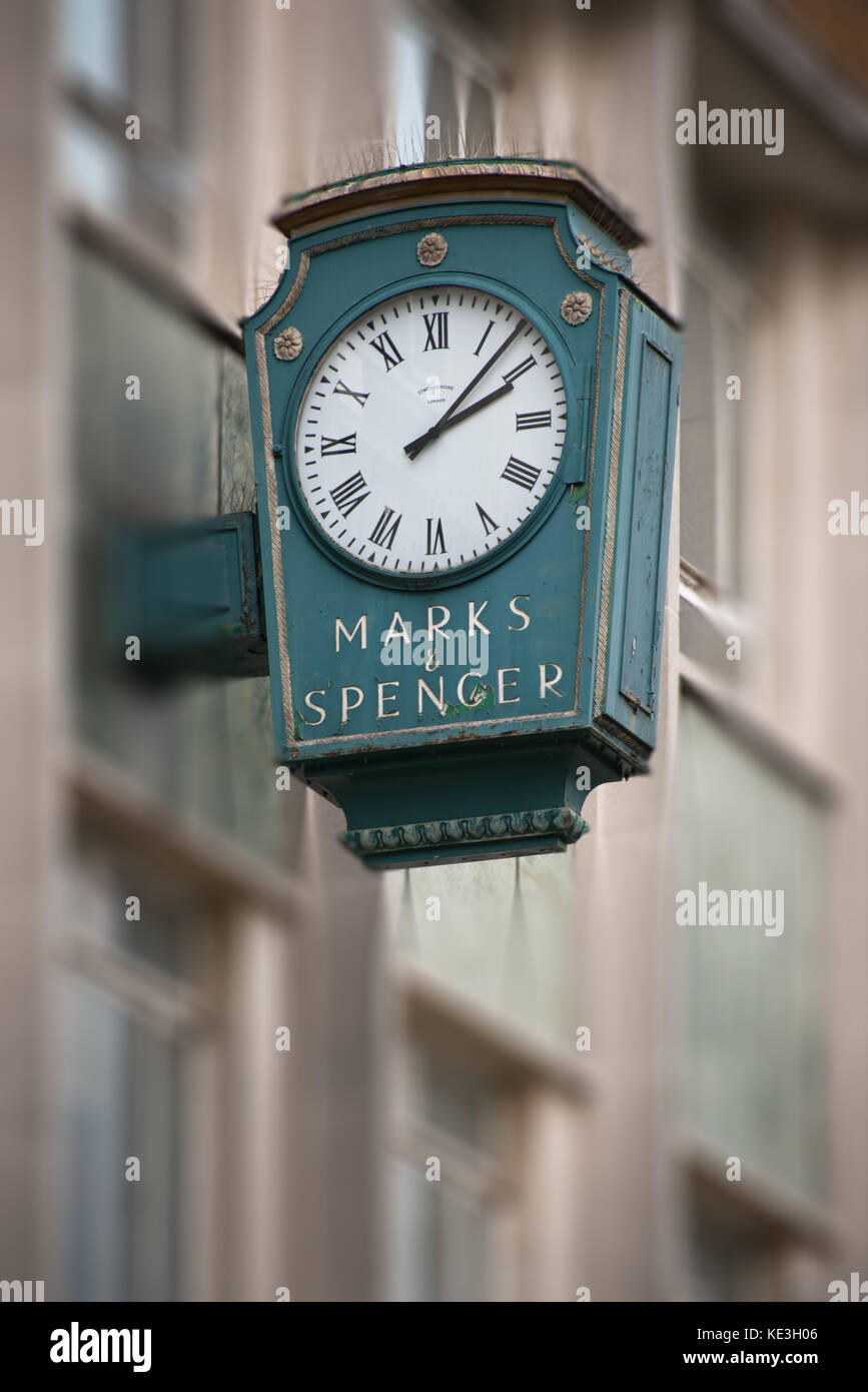 Marks & Spencer Old Clock Stock Photo Alamy