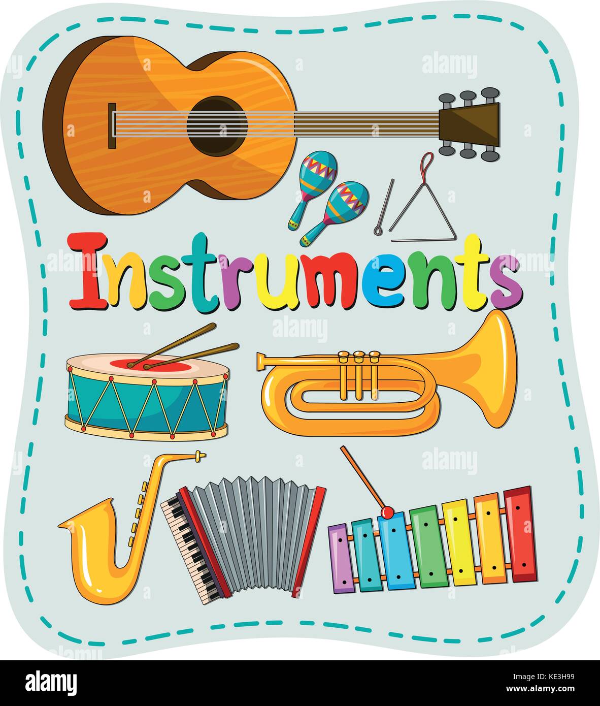 Different kind of musical instrument illustration Stock Vector Image & Art  - Alamy