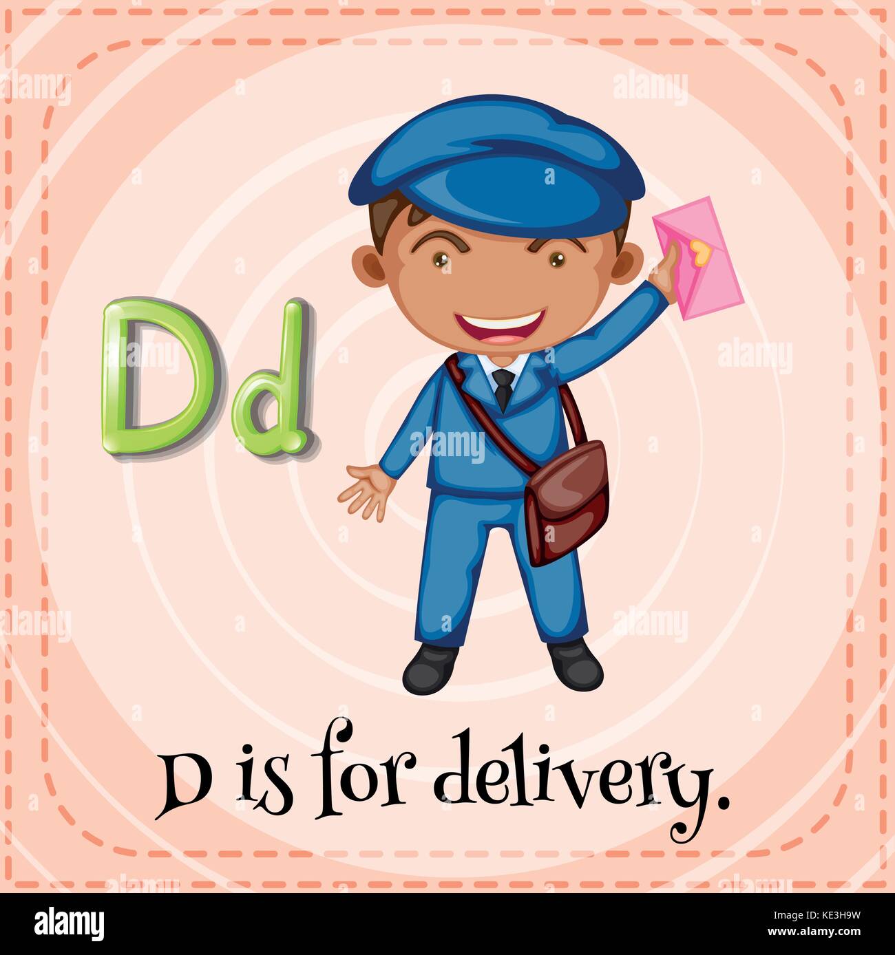 Flashcard letter D is for delivery illustration Stock Vector Image ...