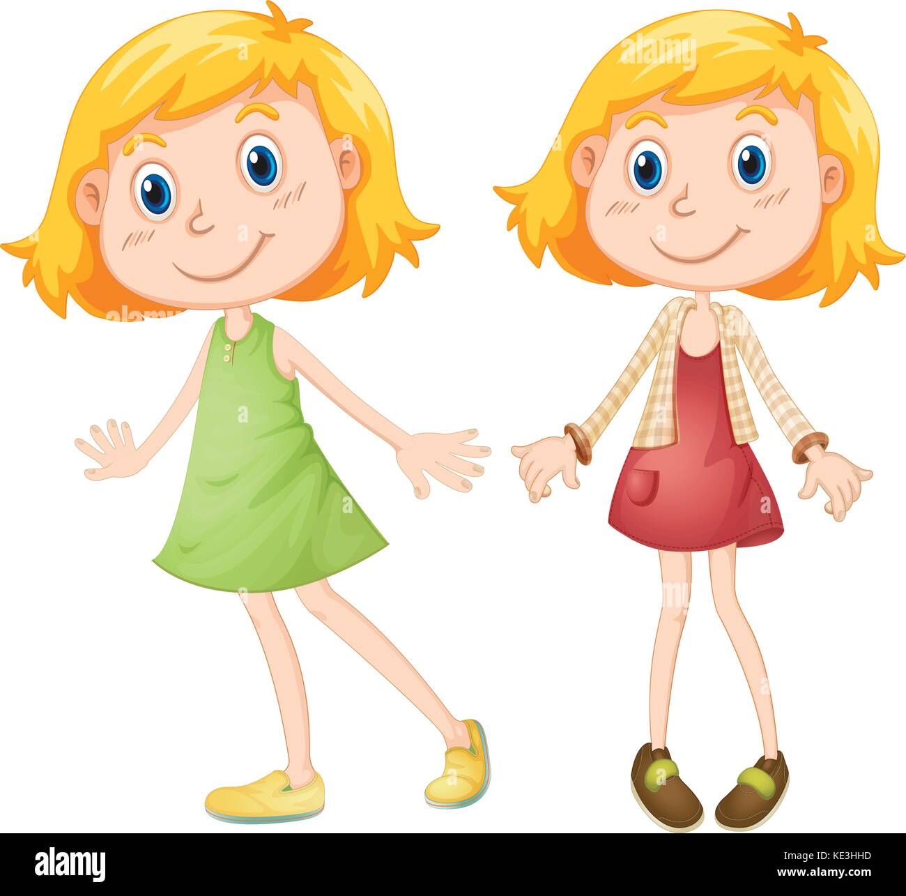 Two blond girls (twins) Stock Vector Images Alamy