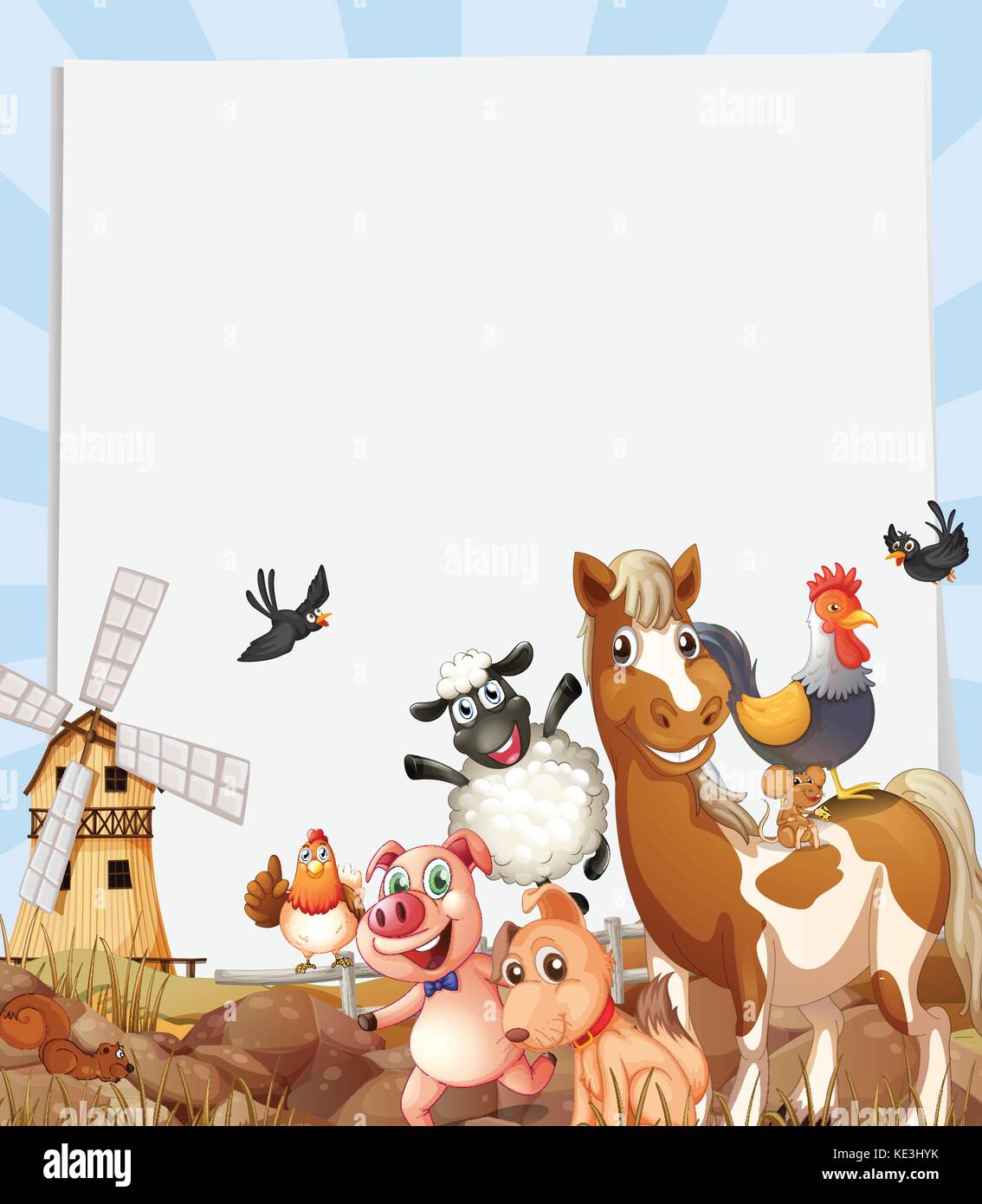 Farm animals living on farmland illustration Stock Vector Image & Art ...