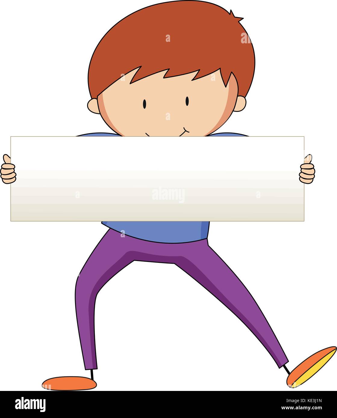 Happy man holding white paper illustration Stock Vector Image & Art - Alamy