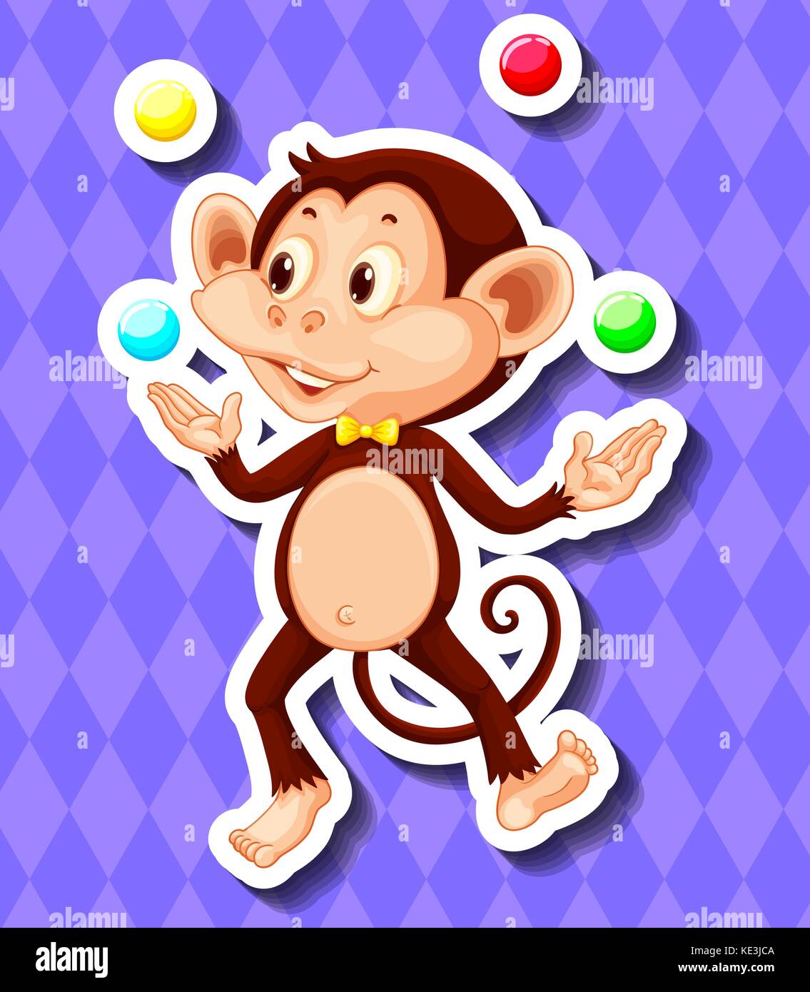 Cute monkey juggling balls illustration Stock Vector Image & Art Alamy