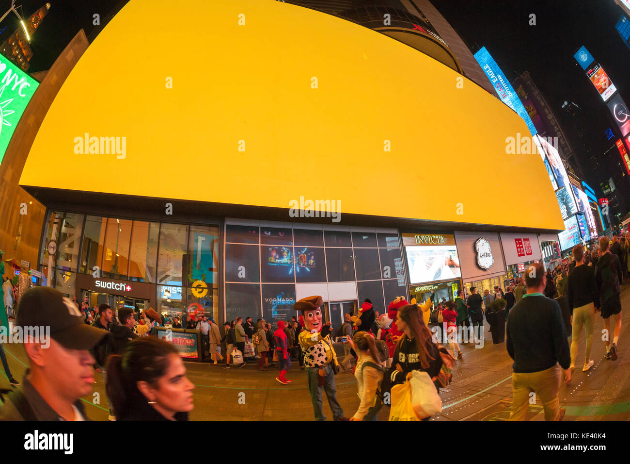 New York, USA. 18th Oct, 2017. Giant led screens in Times Square in New
