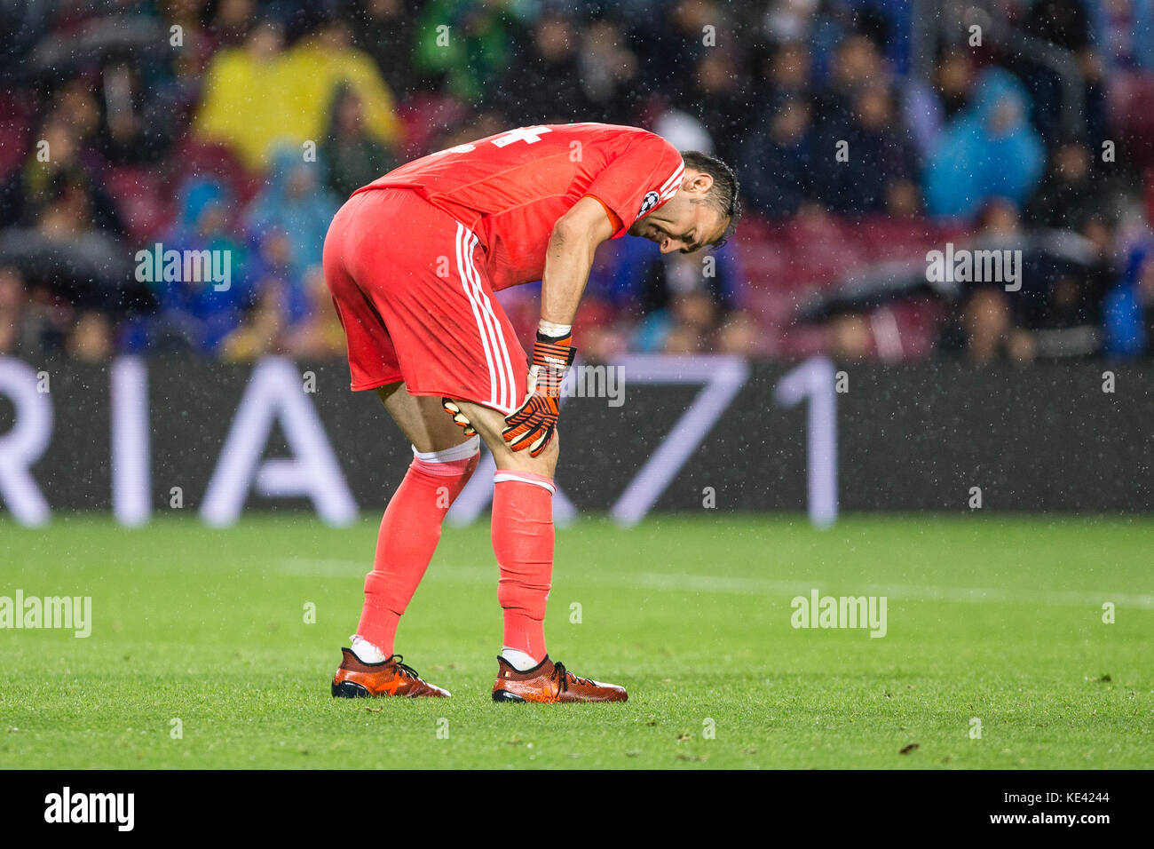 SPAIN - 18th of October: Silvio Proto during the match between FC Barcelona  against Olympiacos, for the round 3 of the Liga Santander, played at Camp  Nou Stadium on 18th October 2017