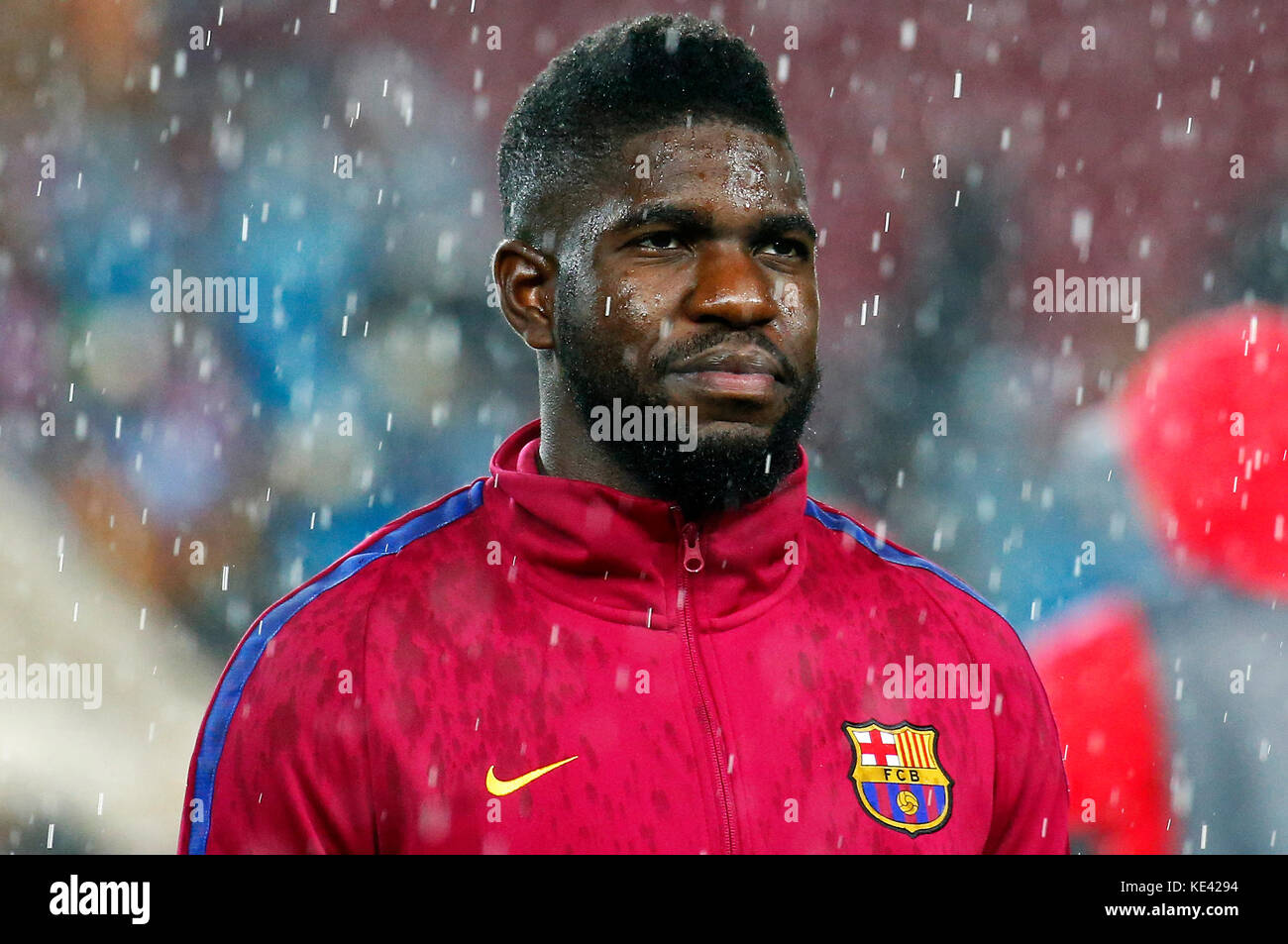 Barcelona, Spain. 18th Oct, 2017. Samuel Umtiti during the match between FC Barcelona v Olympiakos, corresponding to the Champions League, on october 18, 2017. Credit: Gtres Información más Comuniación on line, S.L./Alamy Live News Stock Photo