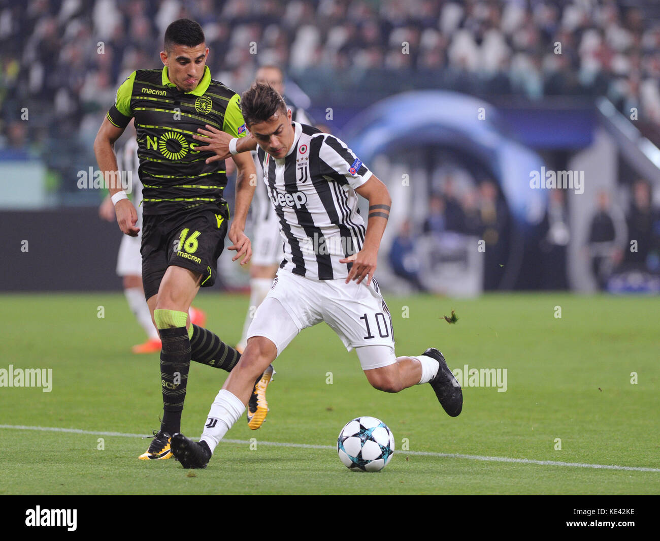 Turin, Italy. October 18, 2017 in Turin Allianz Stadium Soccer match Juventus F.C. vs Sporting Turin, Italy. October 18, 2017 in Turin Allianz Stadium Soccer match Juventus F.C. vs Sporting