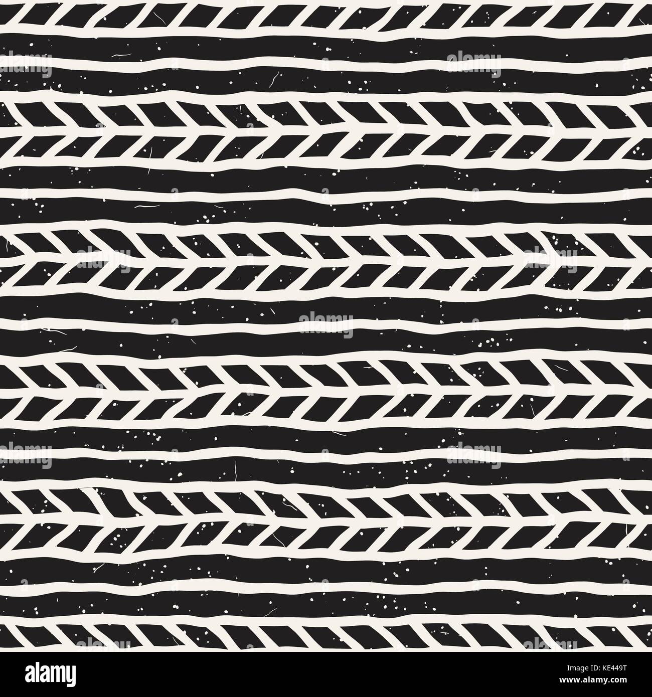 Seamless pattern with hand drawn brush strokes. Ink doodle grunge ...