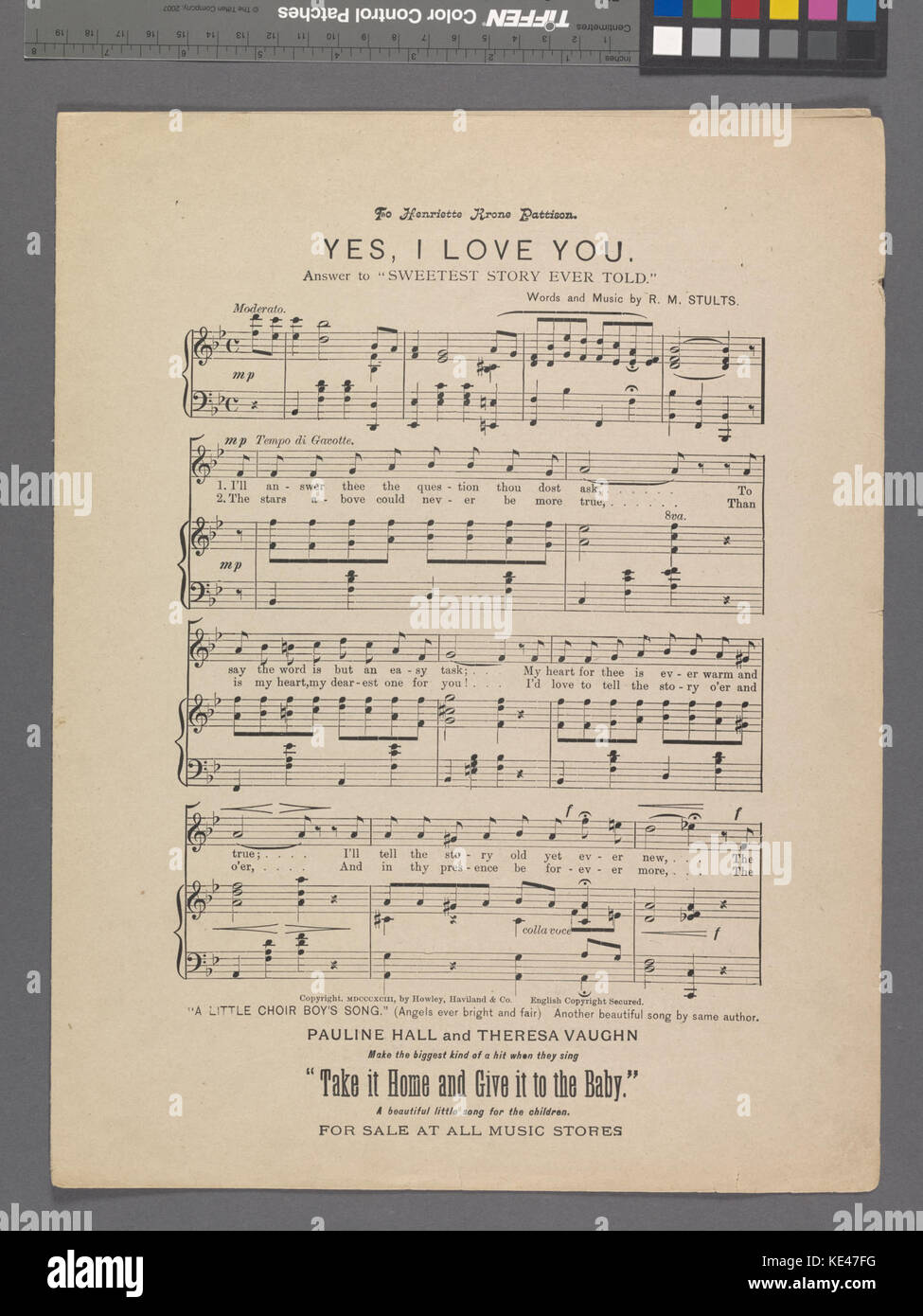 Yes, I love you (NYPL Hades 449078 1693301) Stock Photo