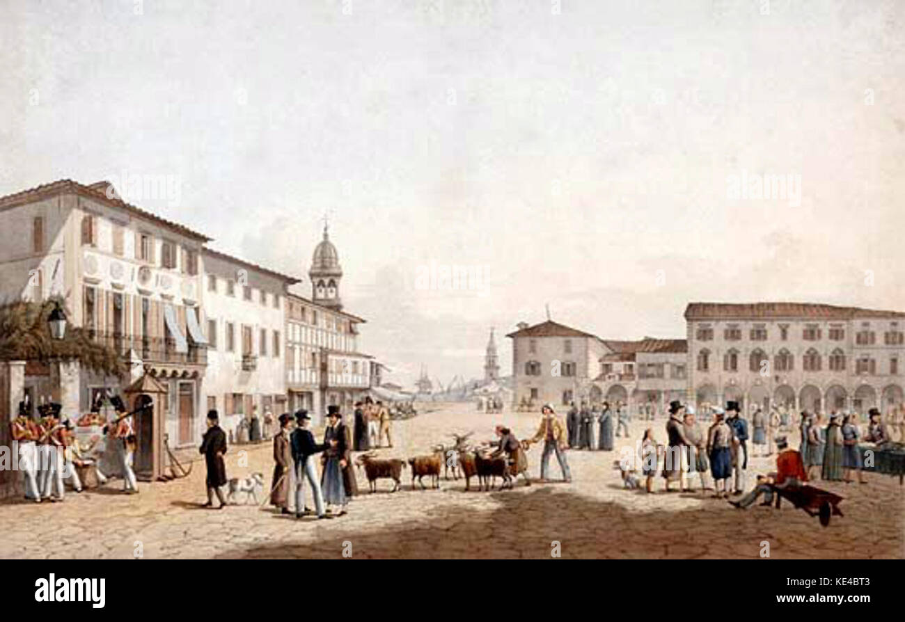 Zante square saint mark by joseph cartwrigt engravers robert havell snr and robert havell jnr published in london march 1821 Stock Photo