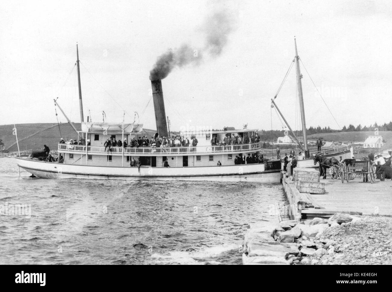 Steamer Dufferin at the Government Wharf, Port Dufferin, with Smiley