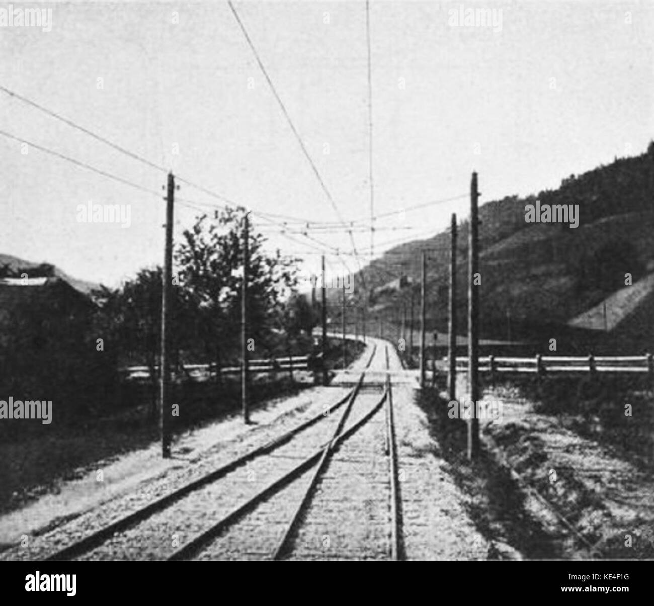 BTB Fahrleitung Weiche Stock Photo