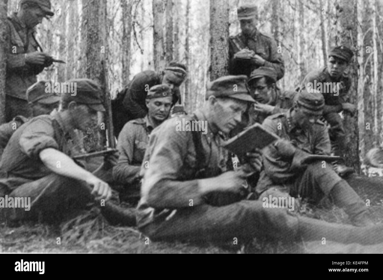 Battalion seitamo of osasto partiainen in battle of ilomantsi Stock Photo