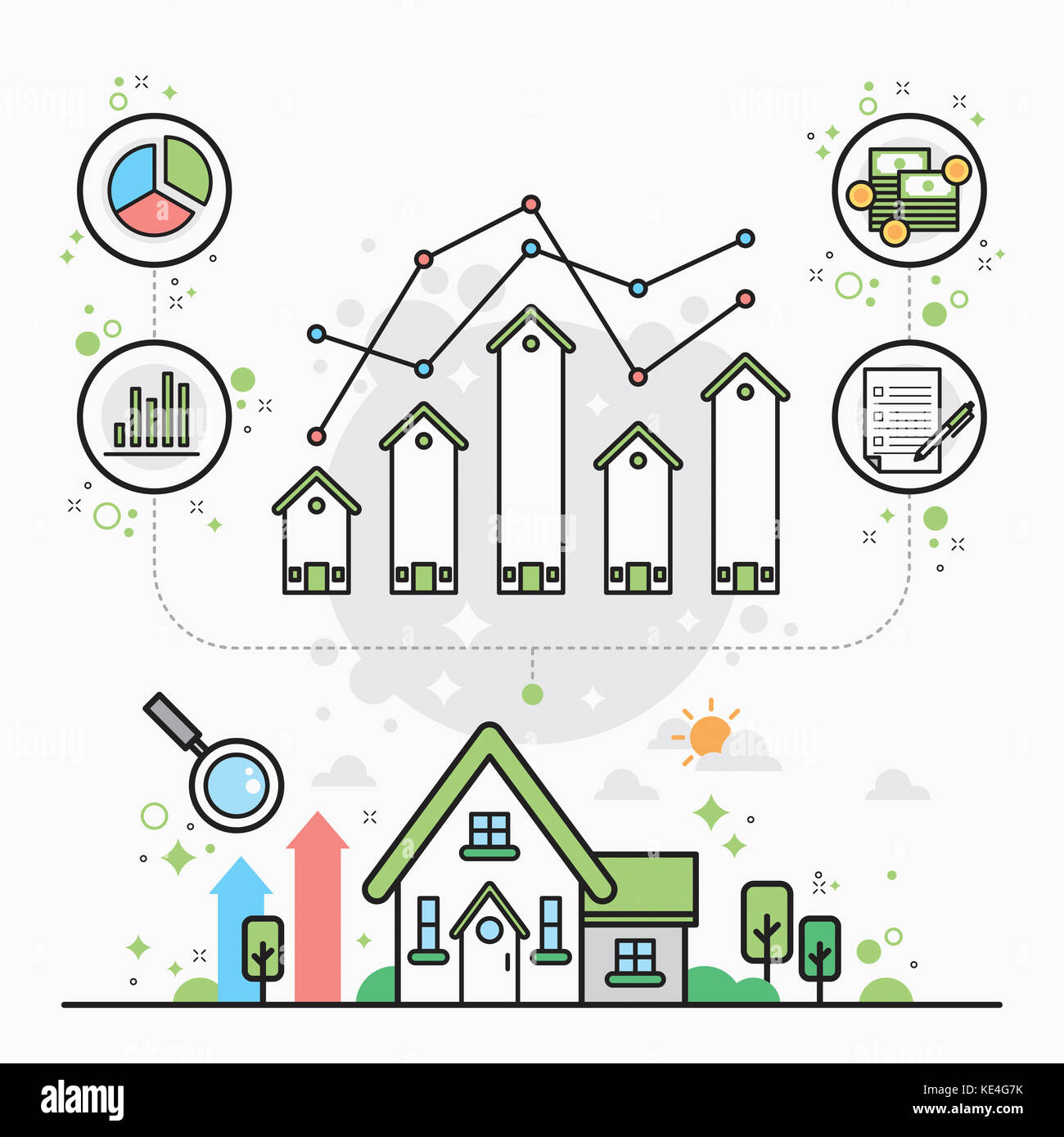 Infographic illustration related to investment technique Stock Photo