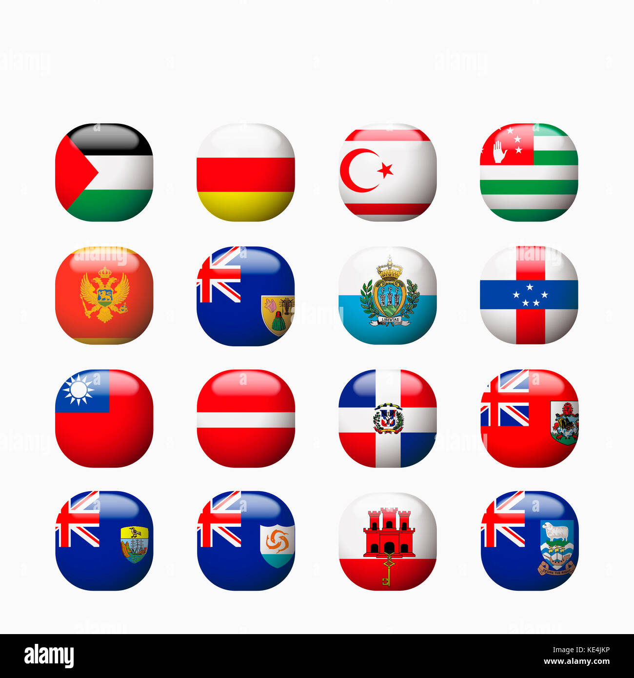 Icon set of various national flags Stock Photo Alamy
