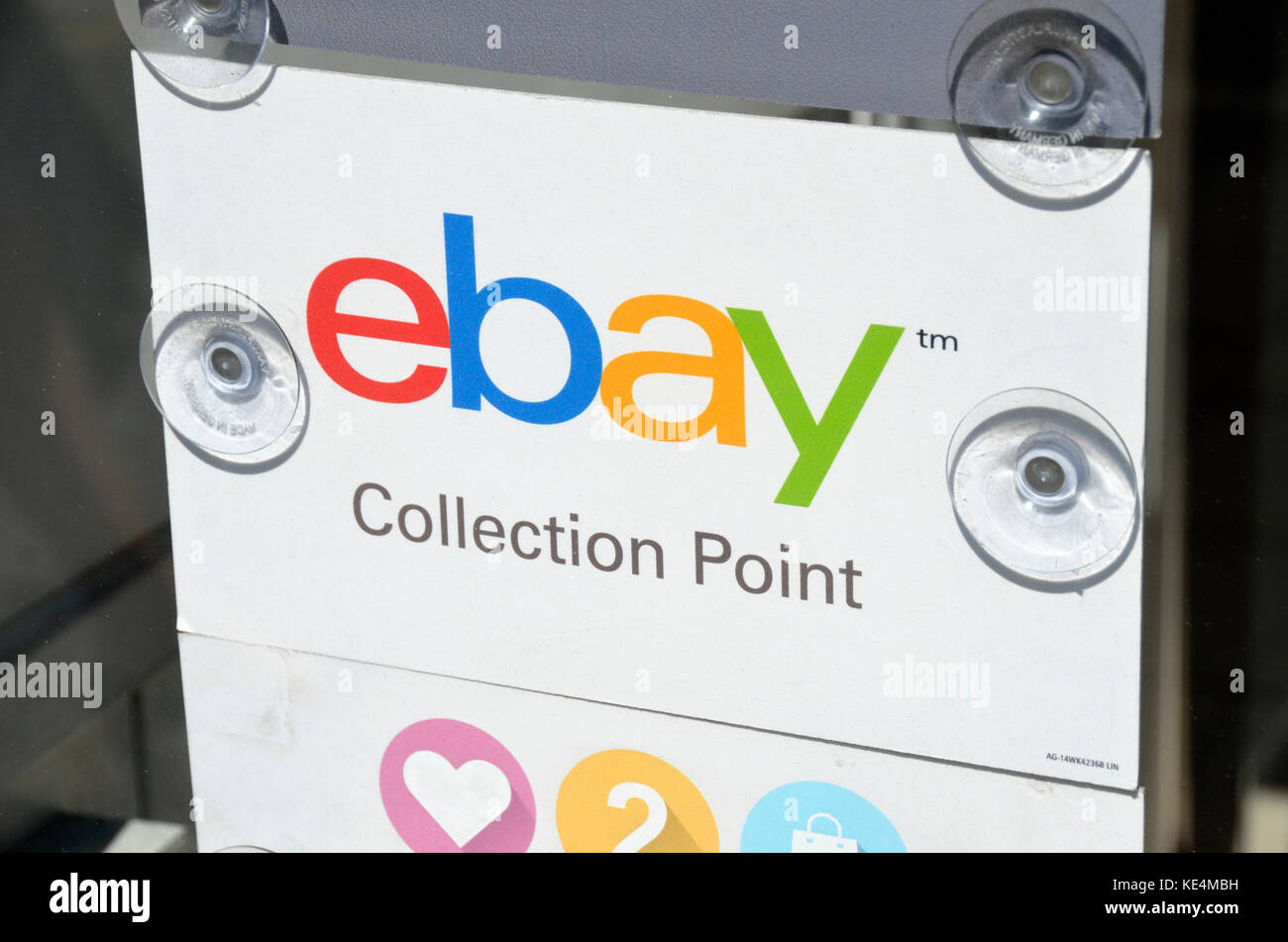 Ebay Collection Point sign in a shop window Stock Photo Alamy