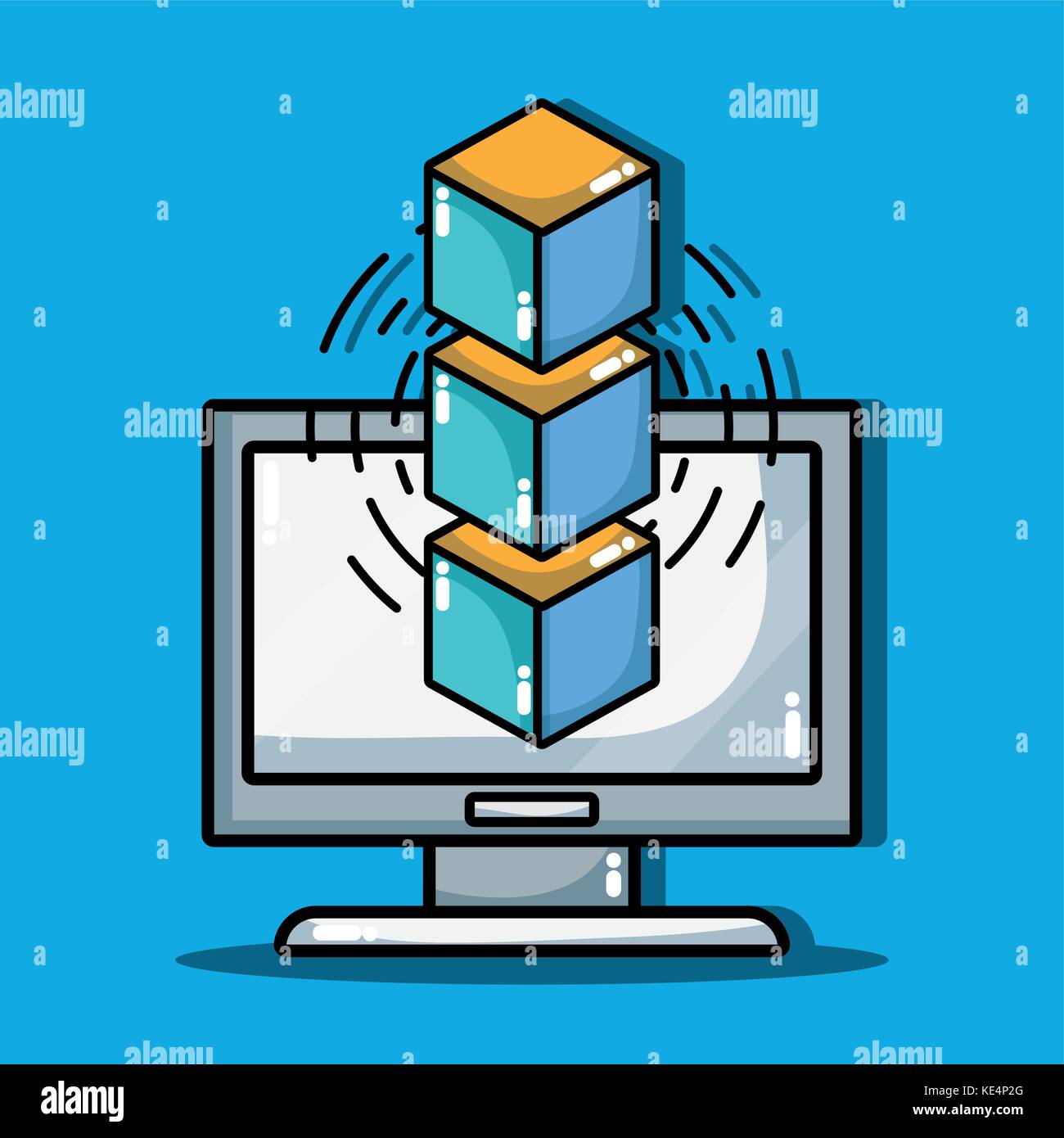 blockchain cubes digital security technology Stock Vector Image & Art ...