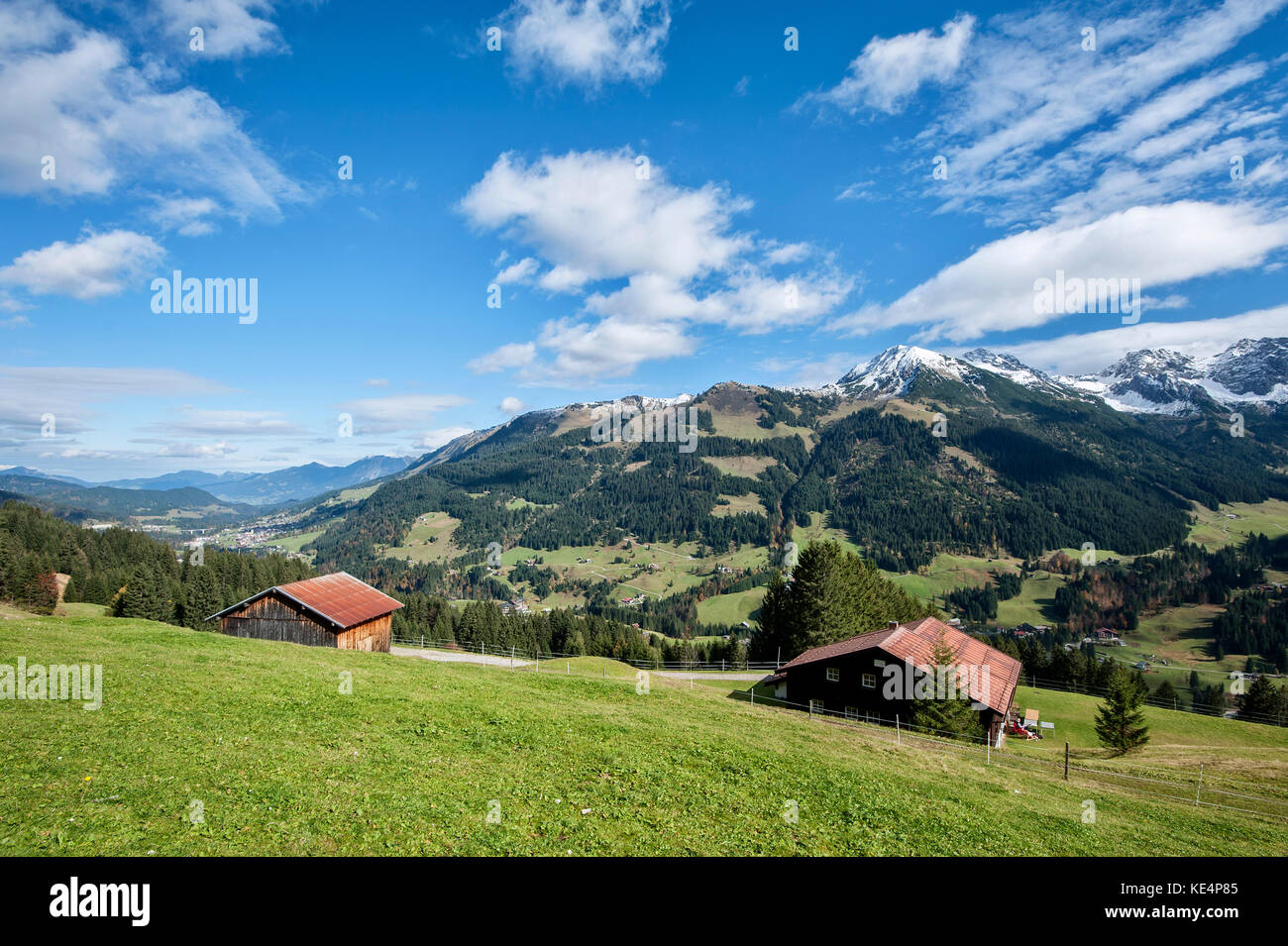 View of Kleinwalsertal (Little Walser Valley)/Voralberg and Mittelberg ...