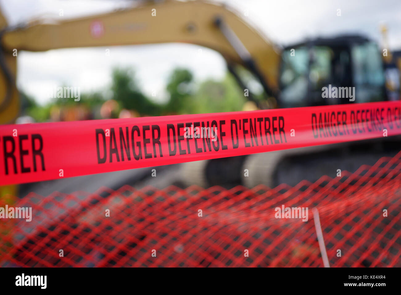 Montreal,Canada,24 August,2017.Strip of danger warning tape on construction site.Credit:Mario Beauregard/Alamay Live News Stock Photo