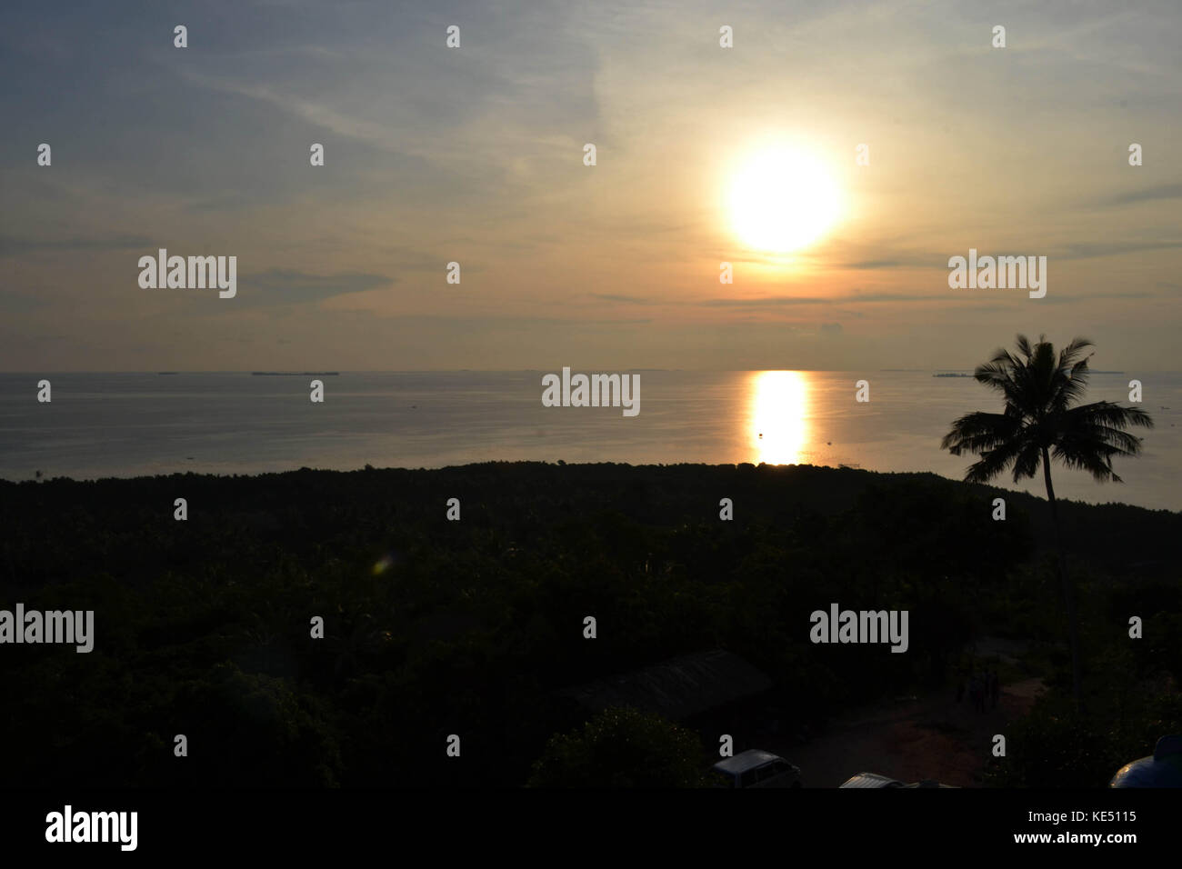 The sunset in Karimun Jawa in the north of Java Island. It has much ...