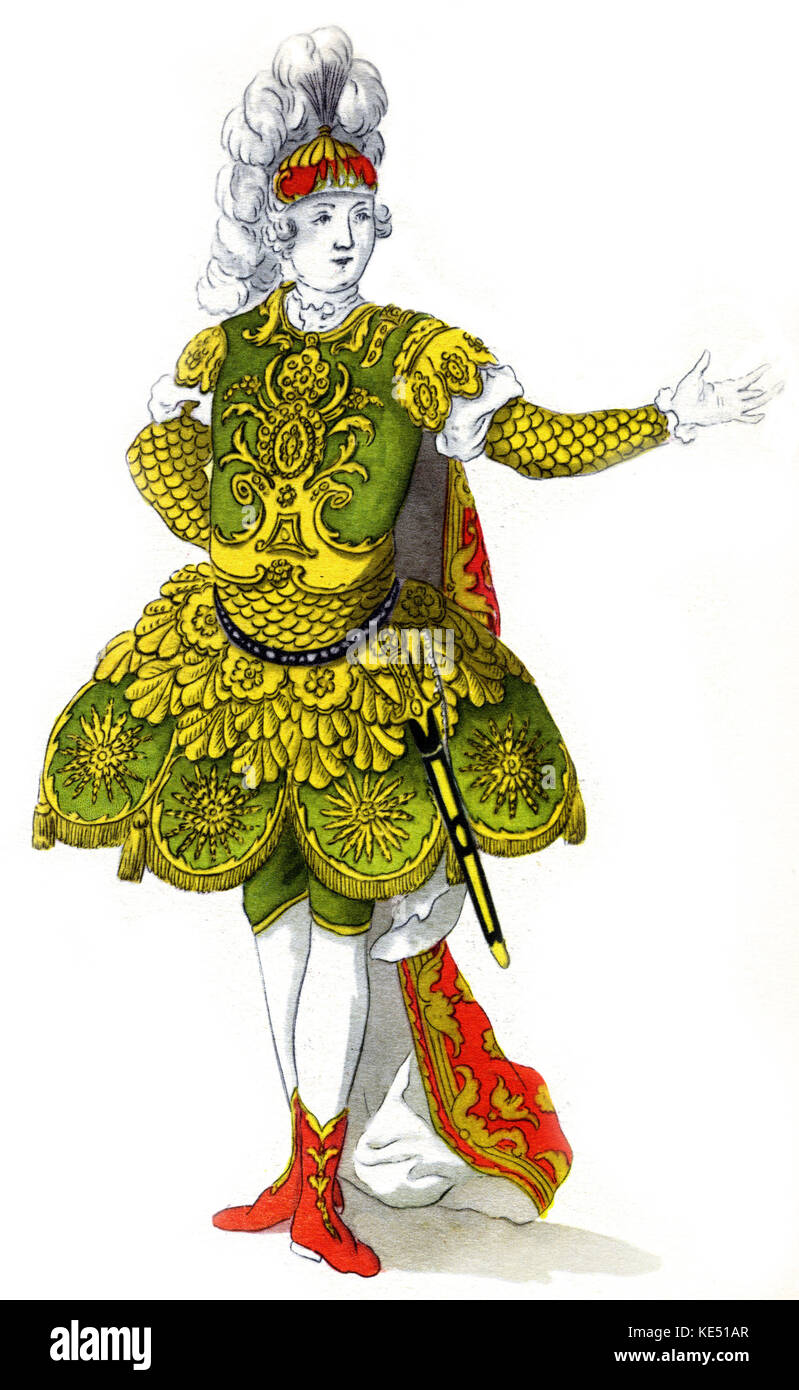 Carl Heinrich Graun 's opera Iphigenie in Aulis, 1749. Achilleus  in costume. Stock Photo
