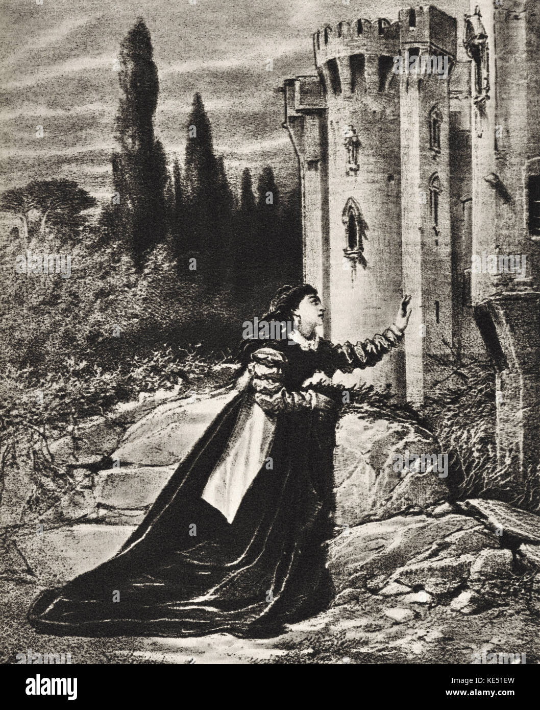 Giuseppe Verdi - Scene from the Italian composer 's opera  'Il Trovatore' Italian composer, 9 or 10 October 1813 - 27 January 1901. Stock Photo