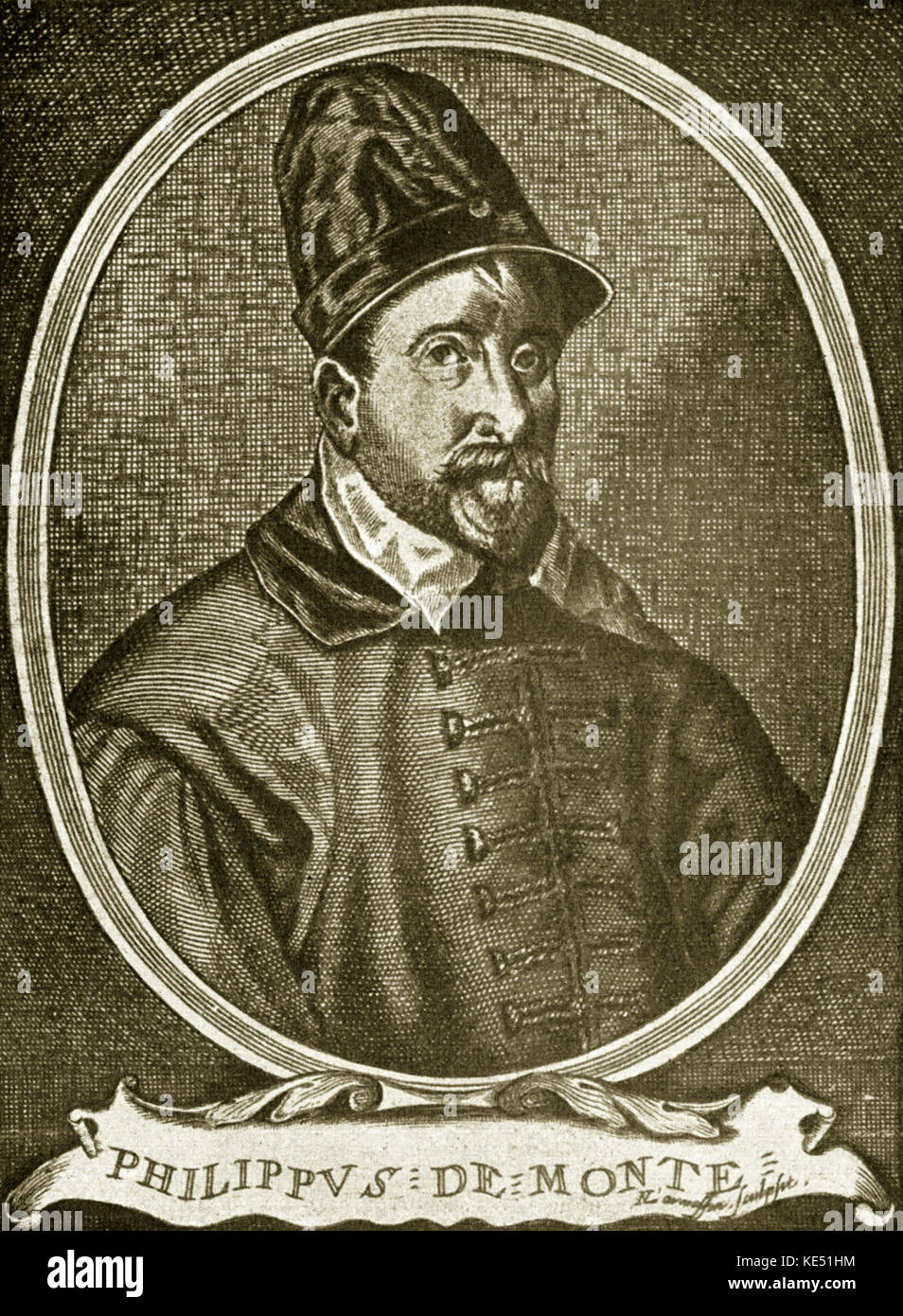 Philipp de Monte - portrait of the Flemish composer. PdM: 1521 -  4 July 1603. Philippus de Monte. Stock Photo