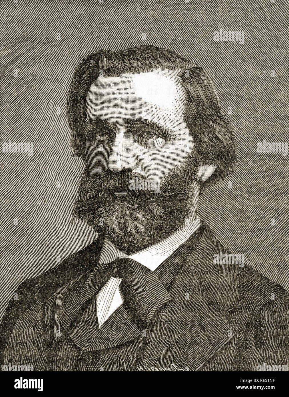 Giuseppe Verdi - portrait of the Italian composer. 10 October 1813 - 27 January 1901. Stock Photo