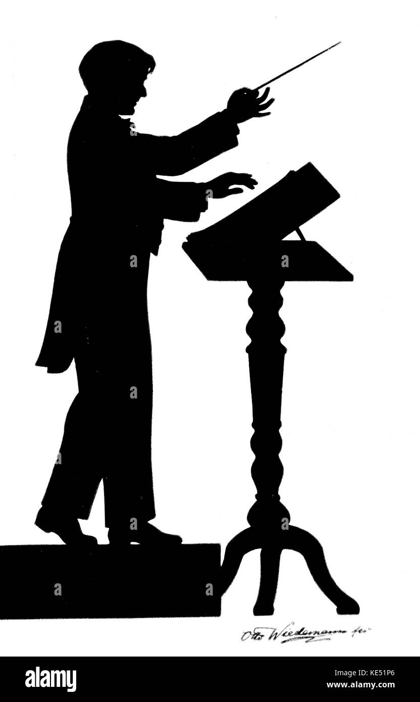 Nicolas Slonimsky - silhouette of Russian - American composer, author,  conductor, music critic, pianist and lexicographer (baker's Biographical  Dictionary of Musicians - most famous for) conducting. 27 April 1894 - 25  December 1995 Stock Photo - Alamy