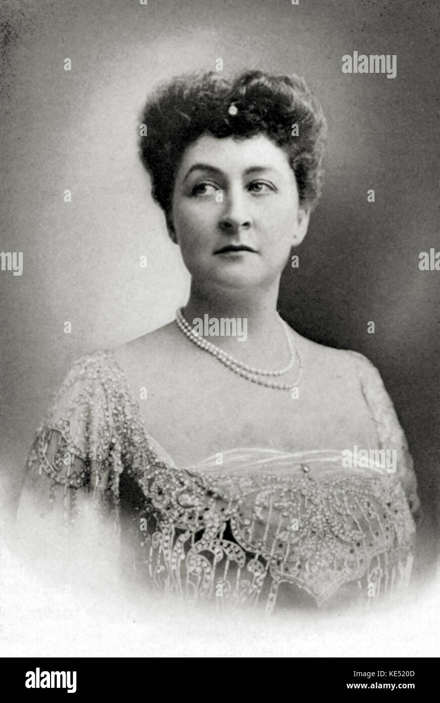 Emma Eames, portrait. American opera soprano. 13 August 1865 - 13 June 1952. Married painter Julian Story, then baritone Emilio di Gigorza. Stock Photo