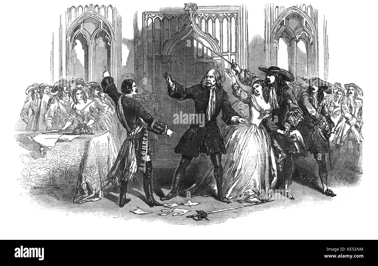 Lucia di Lammermoor by Donizetti at Her Majesty's Theatre, London 1847.  Source: Illustrated London News11 December, 1847.   Italian composer , 29th November 1797 - 8th April 1848 Stock Photo