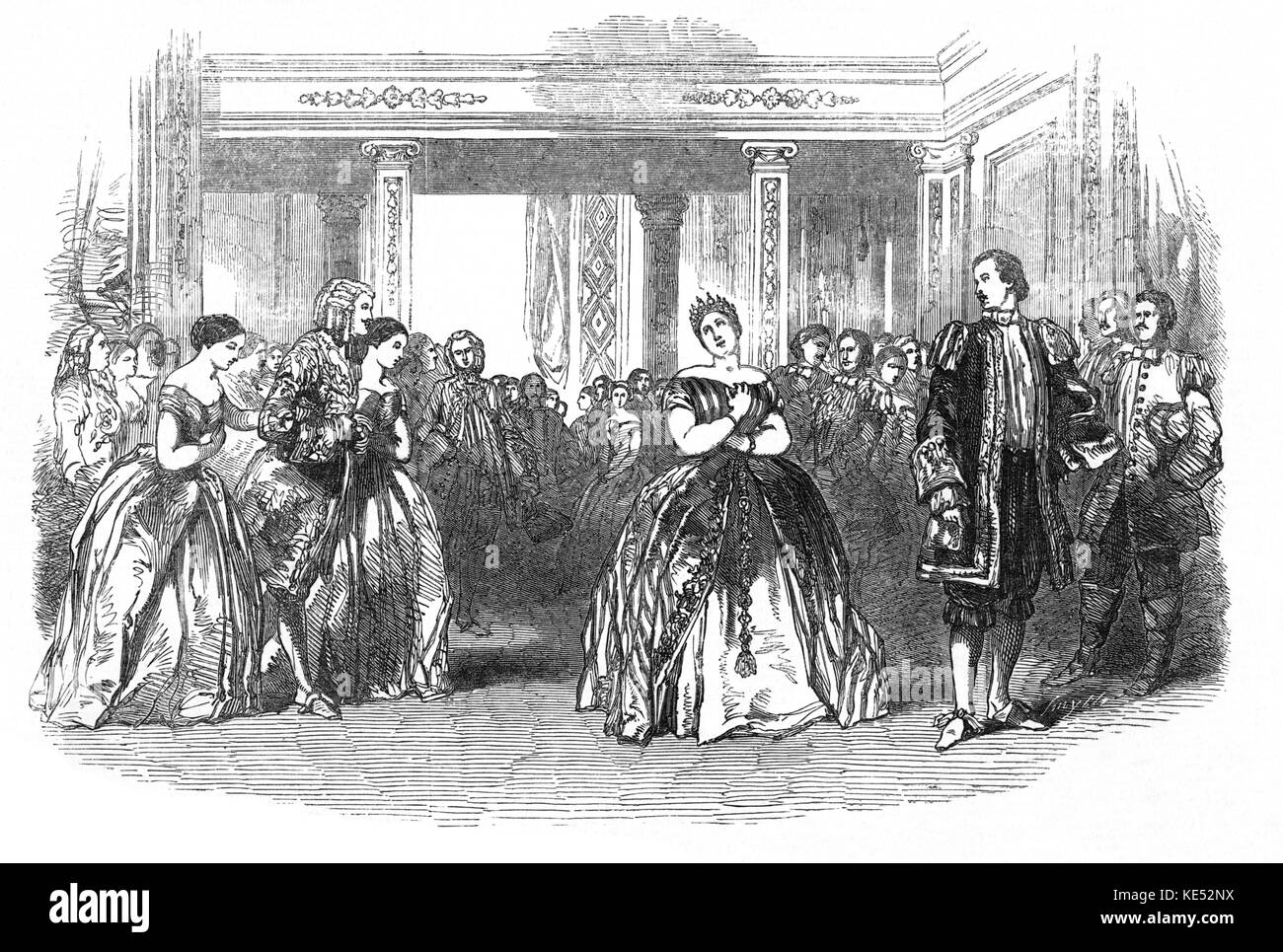 La Cenerentola / Cinderella by Rossini produced at Her Majesty's Theatre, London with Alboni in title role.  Source: Illustrated London News 1849. Italian composer: 29 February 1792 - 13 November 1868. Stock Photo