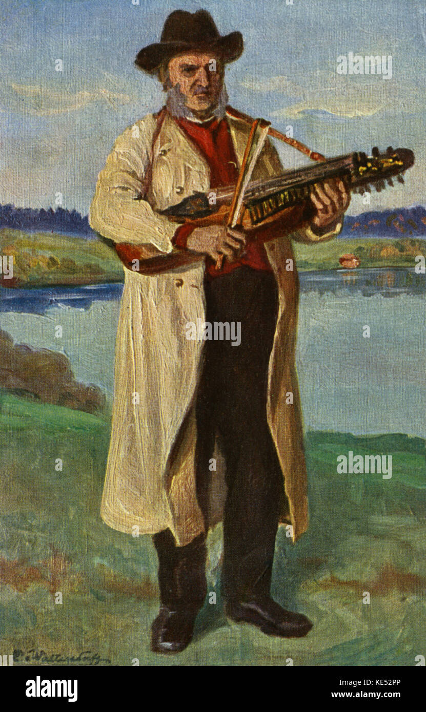 Nyckelharpa Norwegian stringed instrument. being played by peasant