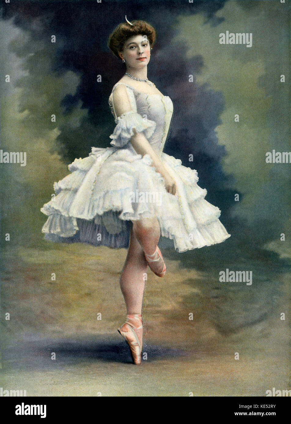 Ballerina Mlle Striscino as Zina in ballet - pantomime performance  Zino-Zina .1906 at Maisons-Laffitte at Comte / Count de Clermont-Tonnerre  grounds. Music by Paul Vidal, poem by Jean Richepin. Cover of Le