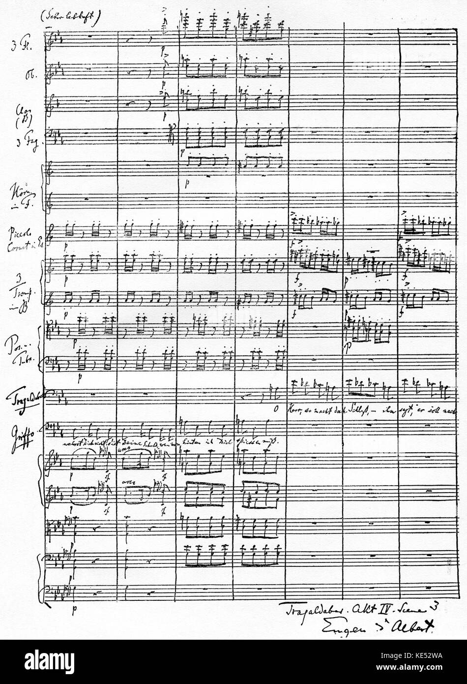 Eugen Francis Charles d' Albert  score Tragaldabas (1907)  Act IV, Scene 3. German   pianist and composer of Scottish birth . 10 April 1864 – 3 March 1932 Stock Photo